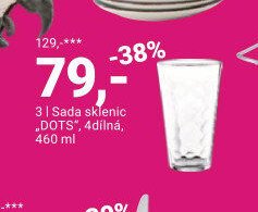 Sada sklenic „DOTS“, 4dílná, 460 ml