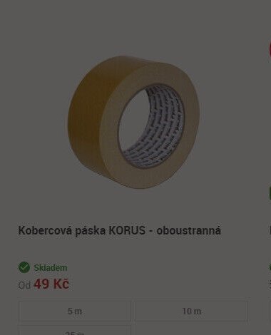 Kobercová páska KORUS - oboustranná