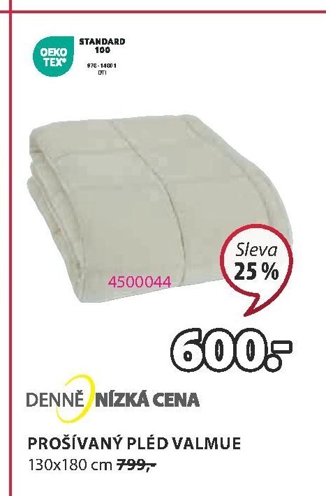 PROŠÍVANÝ PLÉD VALMUE 130x180 cm