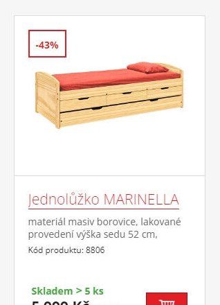 Jednolůžko MARINELLA