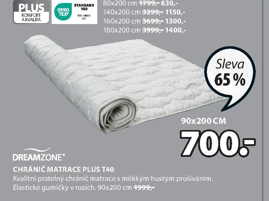 DREAMZONE® CHRÁNIČ MATRACE PLUS T40