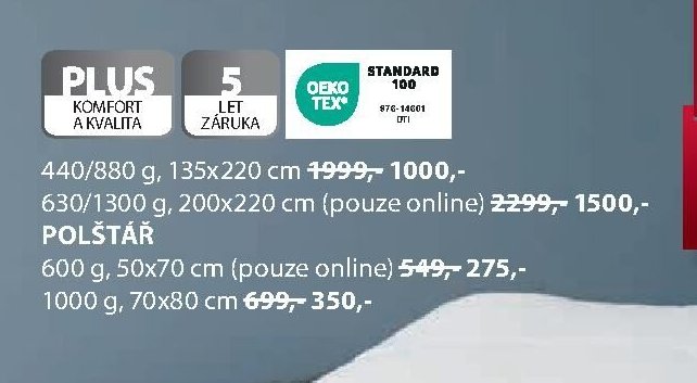 PLUS Polštář (různé rozměry)