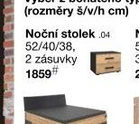 Noční stolek .04 52/40/38, 2 zásuvky