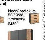 Noční stolek .05 52/58/38, 3 zásuvky