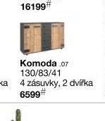 Komoda .07 130/83/41, 4 zásuvky, 2 dvířka