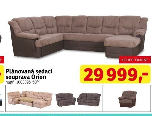 Plánovaná sedací souprava Orion