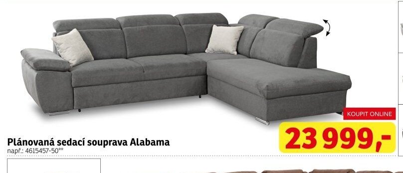 Plánovaná sedací souprava Alabama