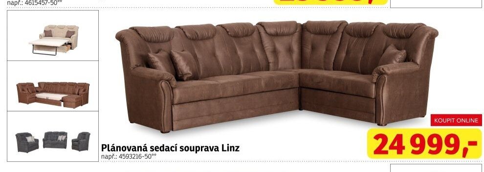 Plánovaná sedací souprava Linz