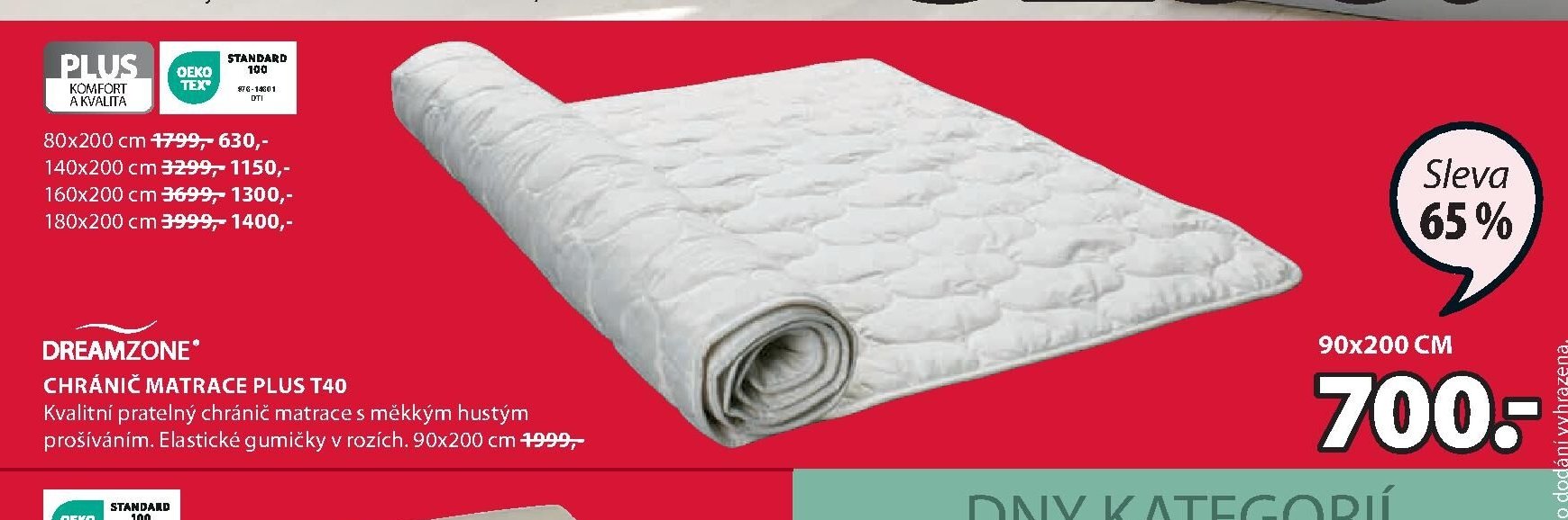 DREAMZONE CHRÁNIČ MATRACE PLUS T40