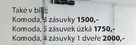 Komoda, 4 zásuvky 1 dveře