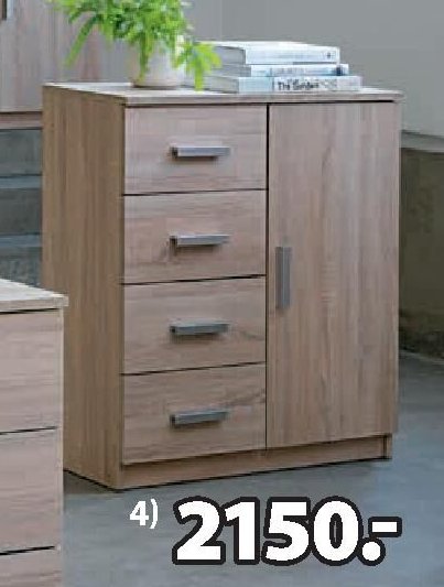 4) Komoda, 4 zásuvky 1 dveře