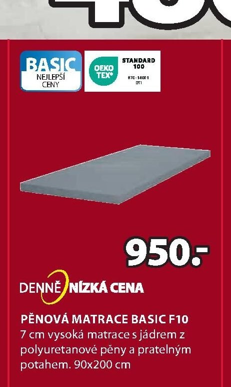 PĚNOVÁ MATRACE BASIC F10