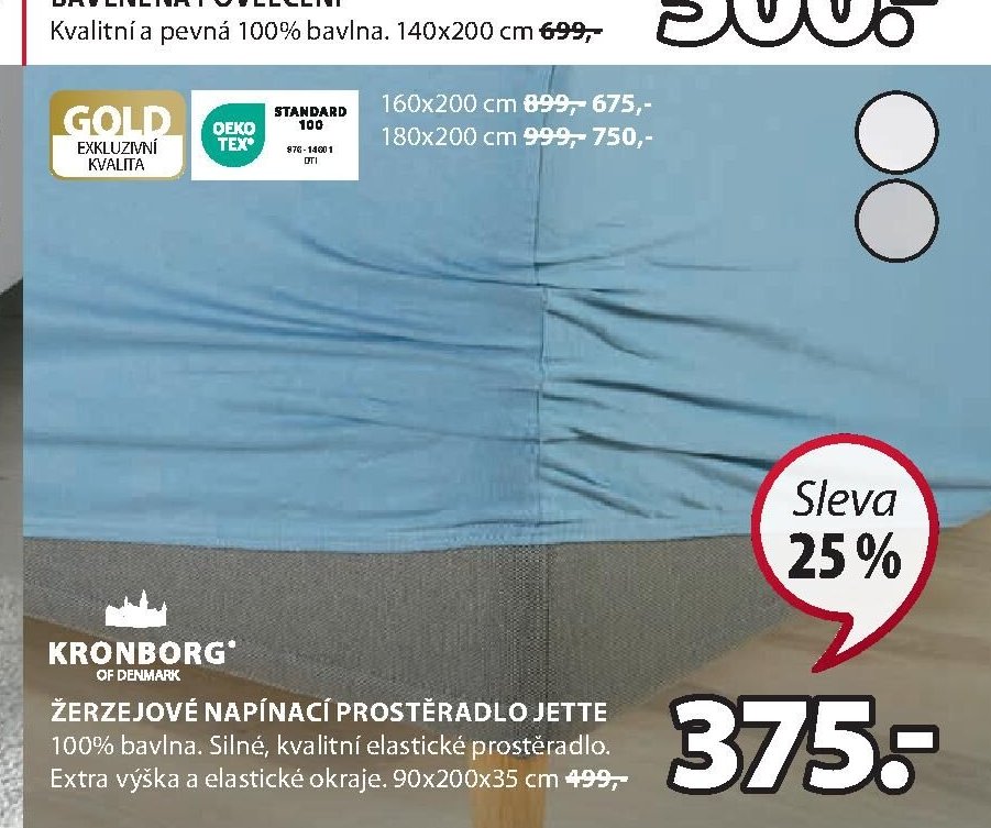 Žerzejové napínací prostěradlo JETTE