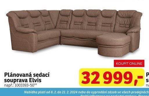 Plánovaná sedací souprava Elvis