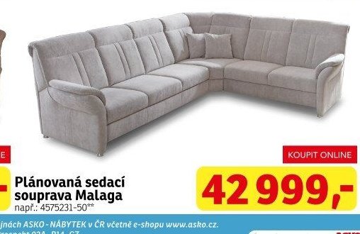 Plánovaná sedací souprava Malaga