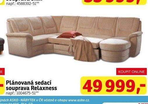 Plánovaná sedací souprava Relaxness
