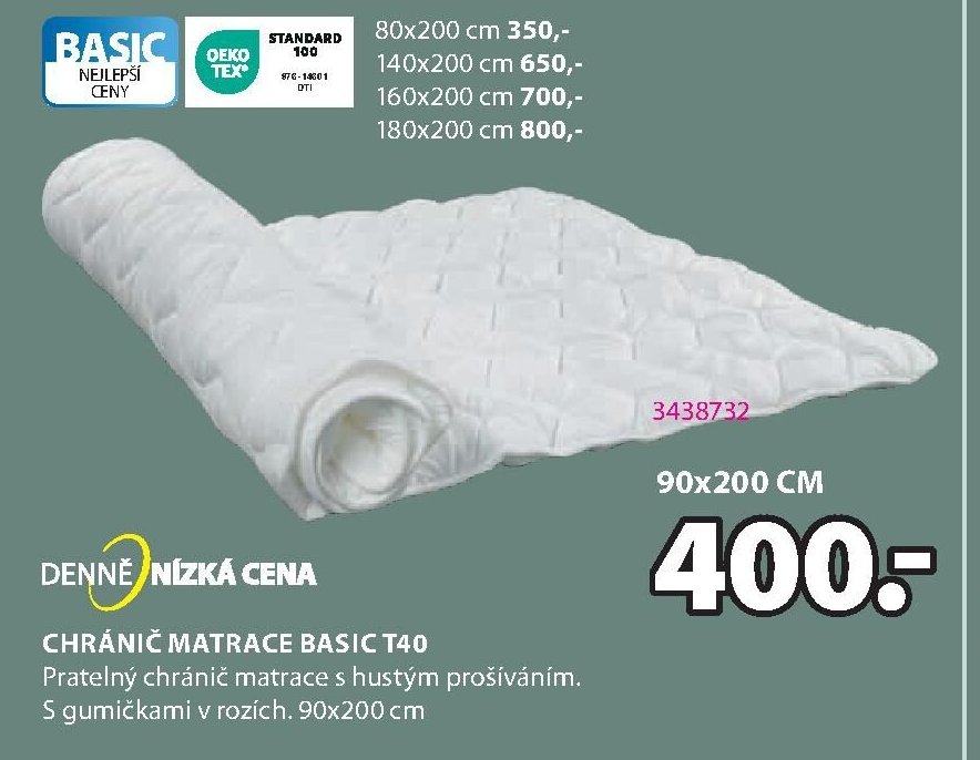 CHRÁNIČ MATRACE BASIC T40