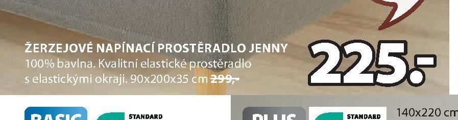 Žerzejové napínací prostěradlo Jenny