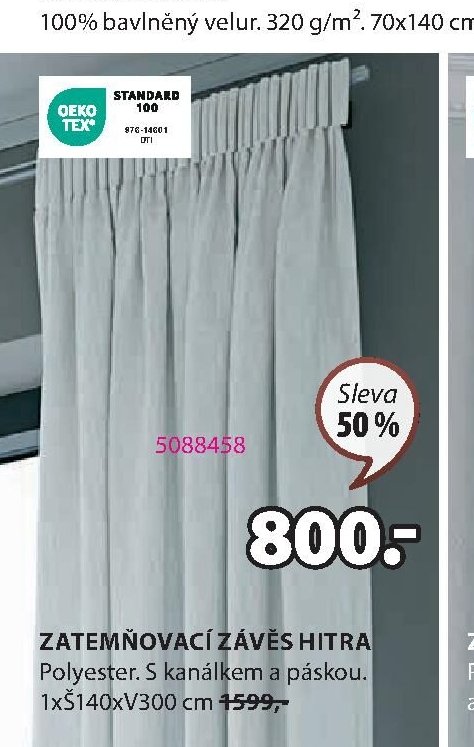 Zatemňovací závěs HITRA