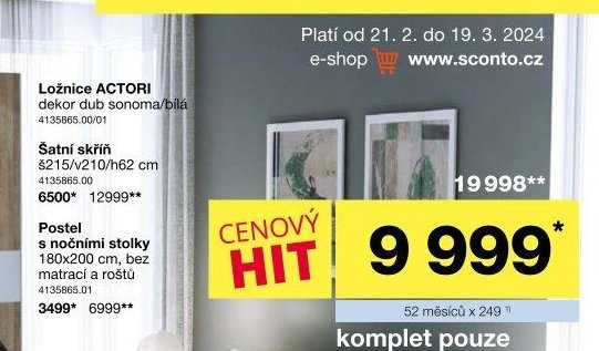 Ložnice ACTORI (skříň a postel)