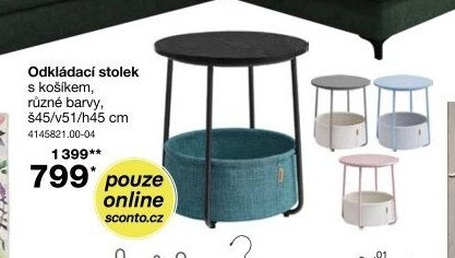 Odkládací stolek s košíkem