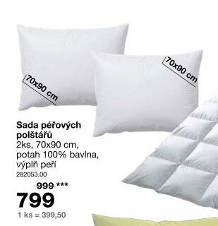 Sada péřových polštářů