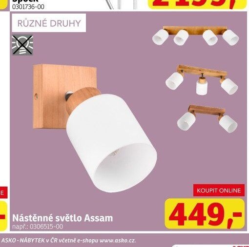 Nástěnné světlo Assam