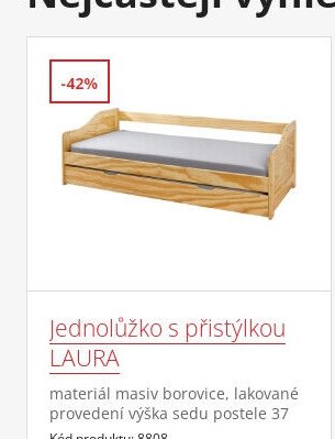 Jednolůžko s přistýlkou LAURA