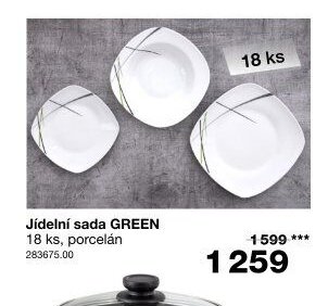 Jídelní sada GREEN 18 ks, porcelán