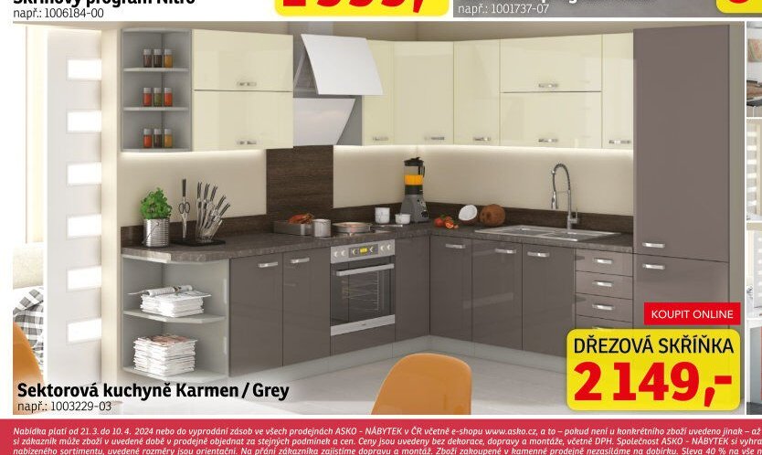 Sektorová kuchyně Karmen / Grey