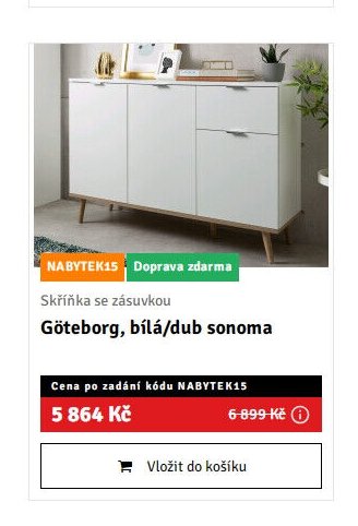 Skříňka se zásuvkou Göteborg, bílá/dub sonoma