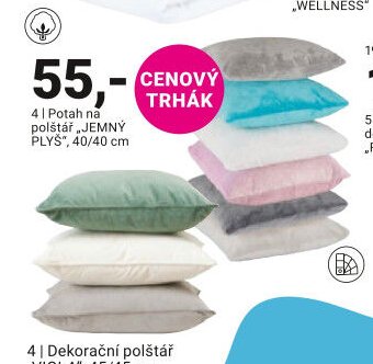 Potah na polštář JEMNÝ PLYŠ