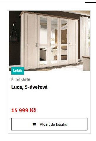 Šatní skříň Luca, 5-dveřová