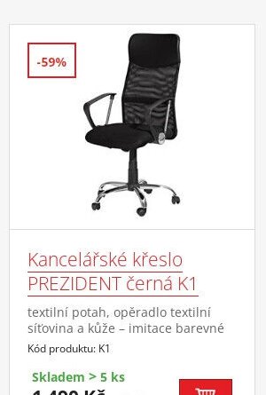 Kancelářské křeslo PREZIDENT černá K1