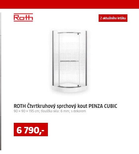 ROTH Čtvrtkruhový sprchový kout PENZA CUBIC