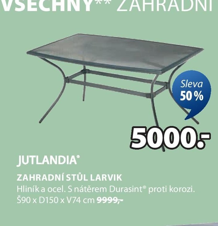 JUTLANDIA® ZAHRADNÍ STŮL LARVIK