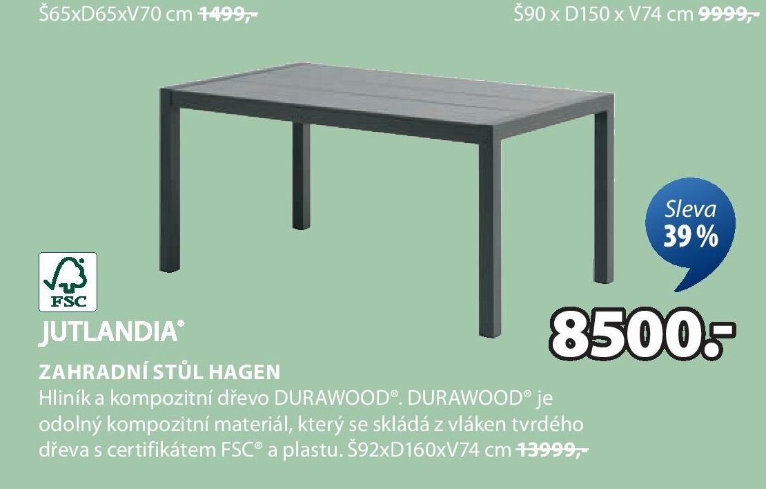 JUTLANDIA® ZAHRADNÍ STŮL HAGEN