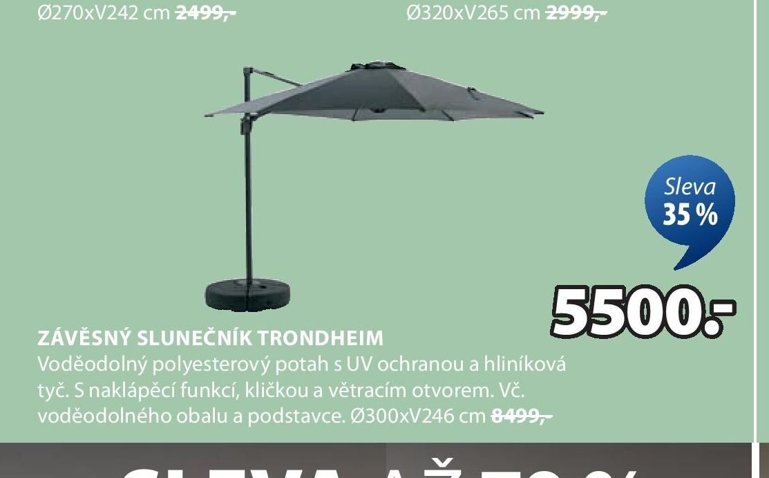 ZÁVĚSNÝ SLUNEČNÍK TRONDHEIM