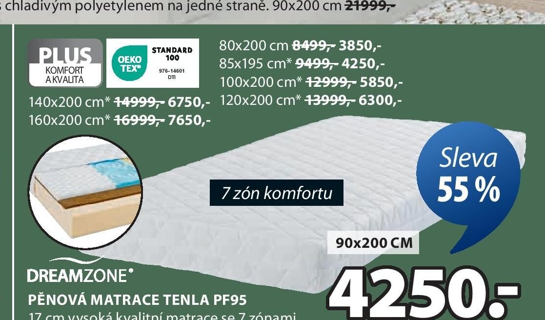 Pěnová matrace DREAMZONE TENLA PF95
