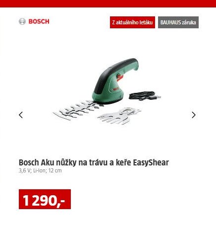 Bosch Aku nůžky na trávu a keře EasyShear