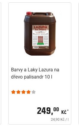 Barvy a Laky Lazura na dřevo palisandr 10 l