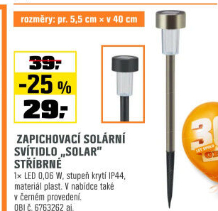 LED světlozápichsolárnístříbrná