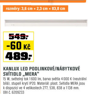LED svít. MERA15W/1600lm4000K