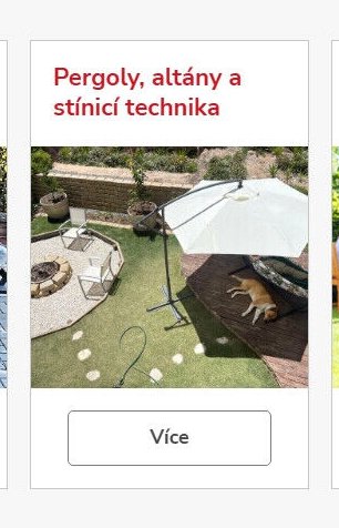 Pergoly, altány a stínicí technika