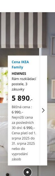 HEMNES Rám rozkládací postele, 3 zásuvky