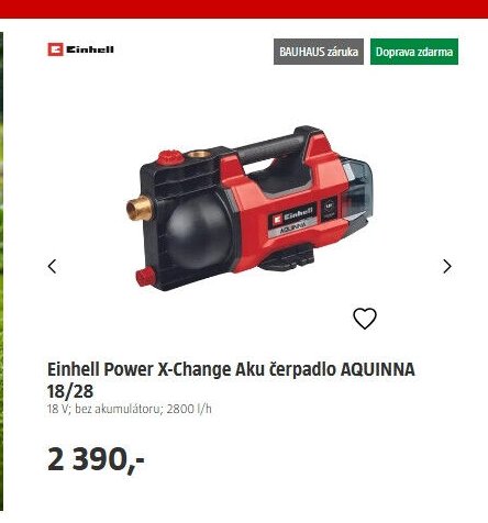 Einhell Power X-Change Aku čerpadlo AQUINNA 18/28