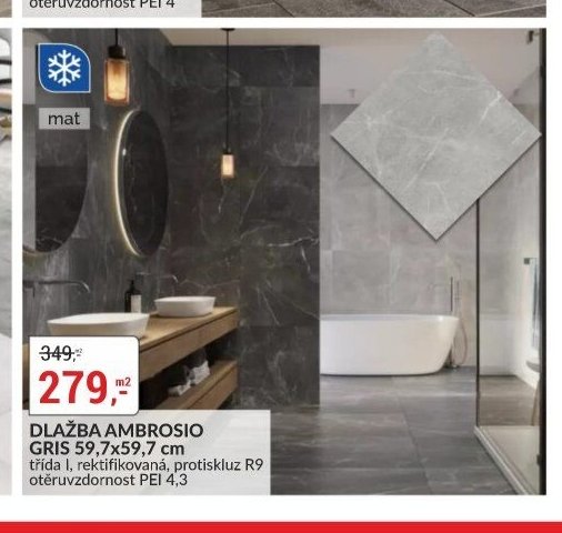 DLAŽBA AMBROSIO GRIS 59,7x59,7 cm