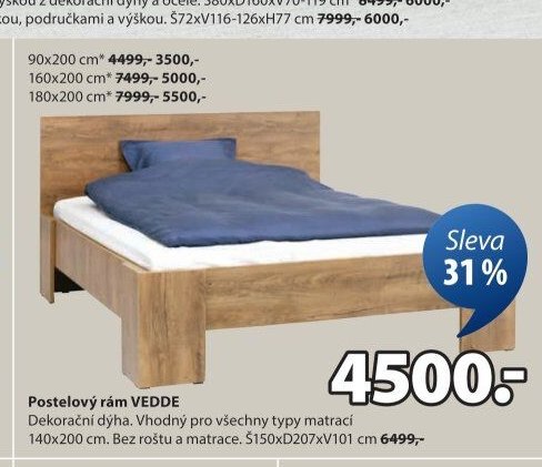 Postelový rám VEDDE