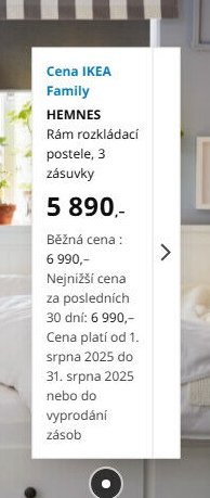 HEMNES Rám rozkládací postele, 3 zásuvky