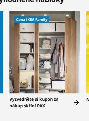 Vyzvedněte si kupon za nákup skříní PAX